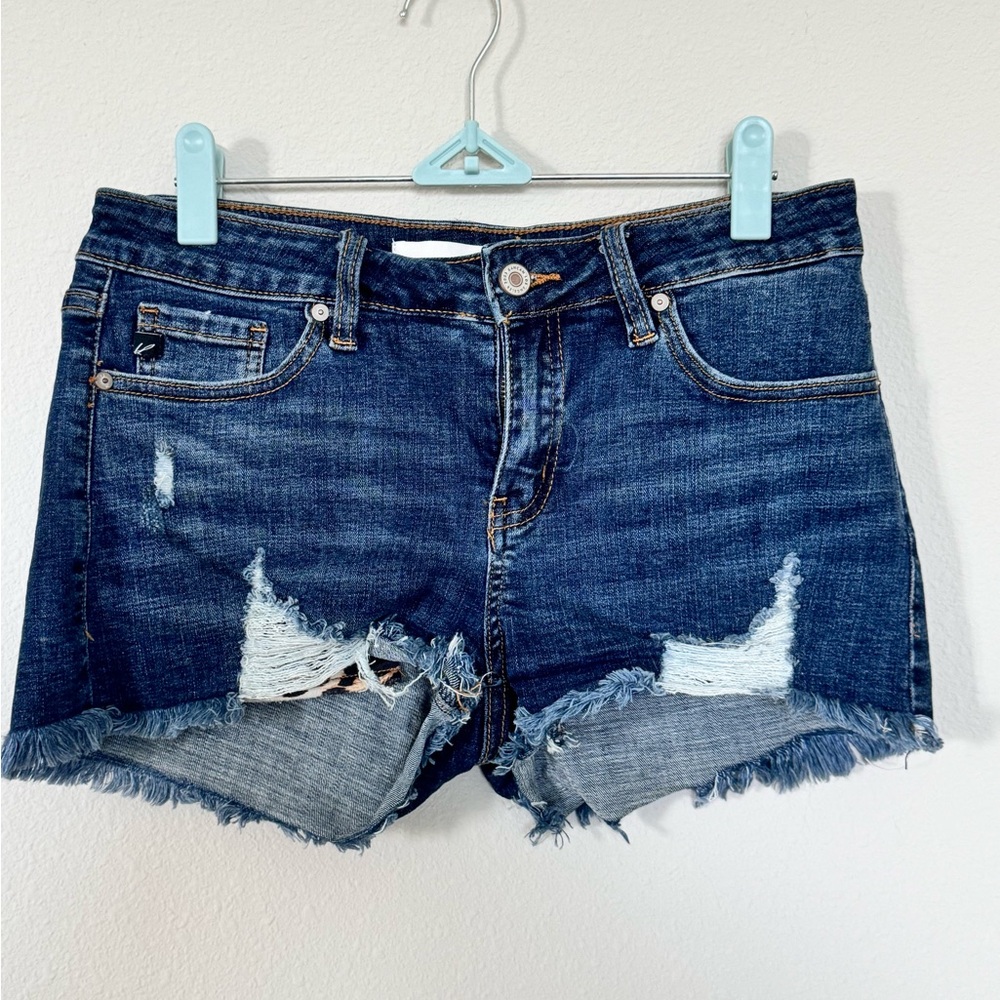 Kancan Jean shorts with leopard pockets. Super cute! Size medium
